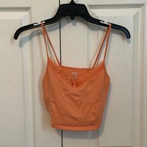 pacsun orange cropped tank